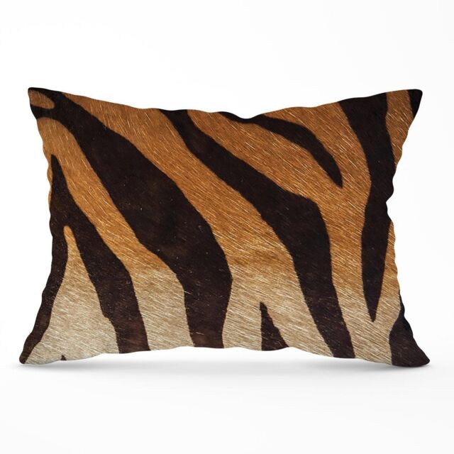 Warren Reed - Designer Tiger Skin Print Cushions in Brown - Size: 45 cm x 45 cm - image 1