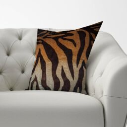 Warren Reed - Designer Tiger Skin Print Cushions in Brown - Size: 45 cm x 45 cm - thumbnail 2