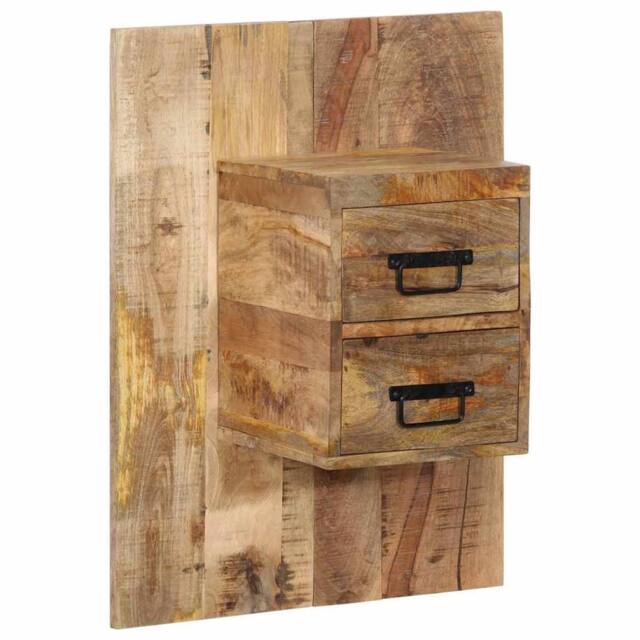 Berkfield Home Beautiful Bedside Cabinet 60x32x80 cm Solid Rough Wood Mango in Brown - Size: 60 x 32 x 80 cm - image 1