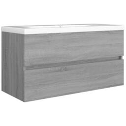 Berkfield Home Sink Cabinet Grey Sonoma 90x38.5x45 cm Engineered Wood - thumbnail 5