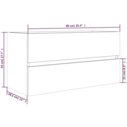 Berkfield Home Sink Cabinet Grey Sonoma 90x38.5x45 cm Engineered Wood - thumbnail 9