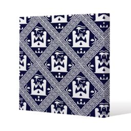 Benjamin Tate Design Egyptian Hieroglyphs in Navy (Canvas Print) / 90 x 90 x 4cm in Natural - Size: 90 x 90 x 4 cm - thumbnail 1
