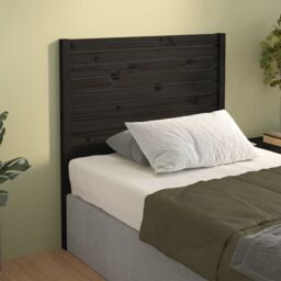 Berkfield Home Bed Headboard Black 96x4x100 cm Solid Wood Pine - Size: 96 x 4 x 100 cm - thumbnail 1