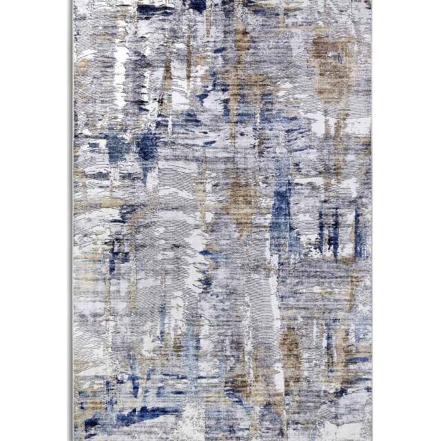 THE RUGS Imagination Shortpile Rug Runner Malard Polyester Abstract Modern Rug in Dark Blue - Size: 120 cm x 170 cm - image 1