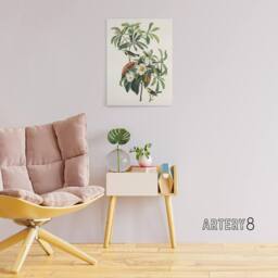 "Artery8 Bachman's Warbler & Franklinia Tree Audubon Canvas Wall Art in White - Size: W18"" x H24""" - thumbnail 3
