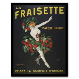 "Artery8 Fraisinette Strawberry Liqueur Vintage Ad Vintage Framed Wall Art Print in Black - Size: W12"" x H16""" - thumbnail 1