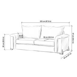 Somnior Deco Arch Sofa in Sherpa Columbus Fabric - Armchair, 2 & 3 Seater Sofa in Cream - Size: Armchair - thumbnail 5