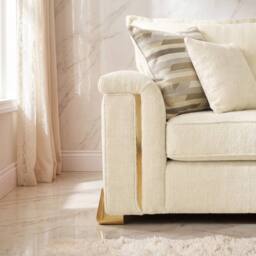 Somnior Deco Arch Sofa in Sherpa Columbus Fabric - Armchair, 2 & 3 Seater Sofa in Cream - Size: Armchair - thumbnail 3