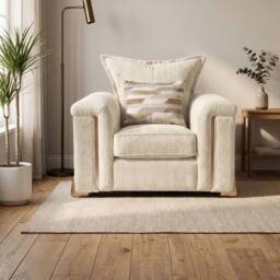 Somnior Deco Arch Sofa in Sherpa Columbus Fabric - Armchair, 2 & 3 Seater Sofa in Cream - Size: Armchair - thumbnail 6