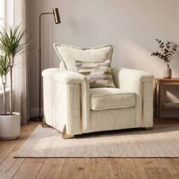 Somnior Deco Arch Sofa in Sherpa Columbus Fabric - Armchair, 2 & 3 Seater Sofa in Cream - Size: Armchair - thumbnail 7