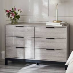 Cheshire Premium Kora 6 Drawer Wide Chest - Grey Oak - thumbnail 3