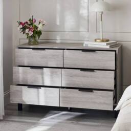 Cheshire Premium Kora 6 Drawer Wide Chest - Grey Oak - thumbnail 4