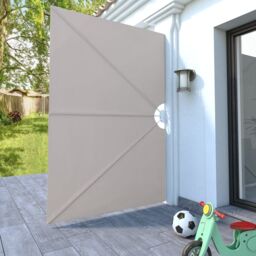 Berkfield Home Collapsible Terrace Side Awning Cream 240x160 cm in Beige - thumbnail 3
