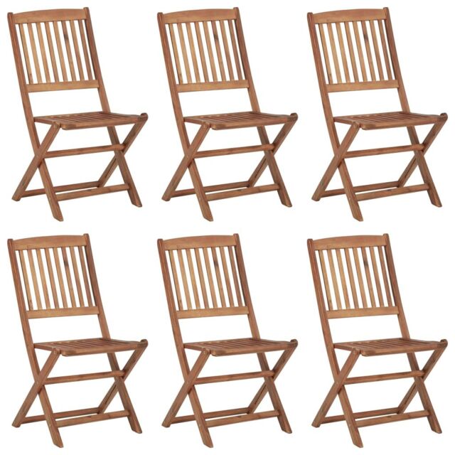 Berkfield Home Folding Outdoor Chairs 6 pcs Solid Acacia Wood in Brown - image 1