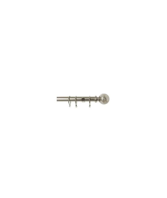 New Edge Blinds 25-28mm Empire End Metal Curtain Pole Set - Satin Silver - Size: 170 cm - 300 cm - image 1