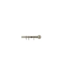 New Edge Blinds 25-28mm Empire End Metal Curtain Pole Set - Satin Silver - Size: 170 cm - 300 cm
