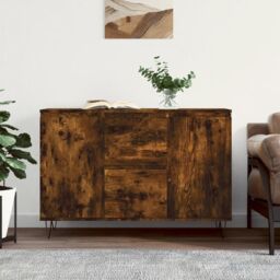 Berkfield Home Sideboard Smoked Oak 104x35x70 cm Engineered Wood in Brown - Size: 104 x 35 x 70 cm