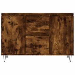 Berkfield Home Sideboard Smoked Oak 104x35x70 cm Engineered Wood in Brown - Size: 104 x 35 x 70 cm - thumbnail 5