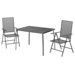 Berkfield Home Beautiful 3 Piece Garden Dining Set Anthracite Steel in Charcoal - thumbnail 1