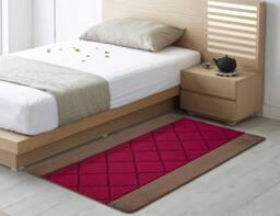 Smart Living Carmela Heavy Duty Machine Washable Hallway Kitchen Non Slip Door Mat in Dark Red - Size: 40 cm x 60 cm - thumbnail 2
