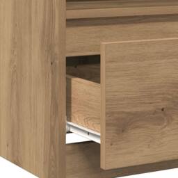 Berkfield Home Classic Bedside Cabinet Artisan Oak 40x40x50 cm Engineered Wood in Brown - Size: 40 x 40 x 50 cm - thumbnail 9