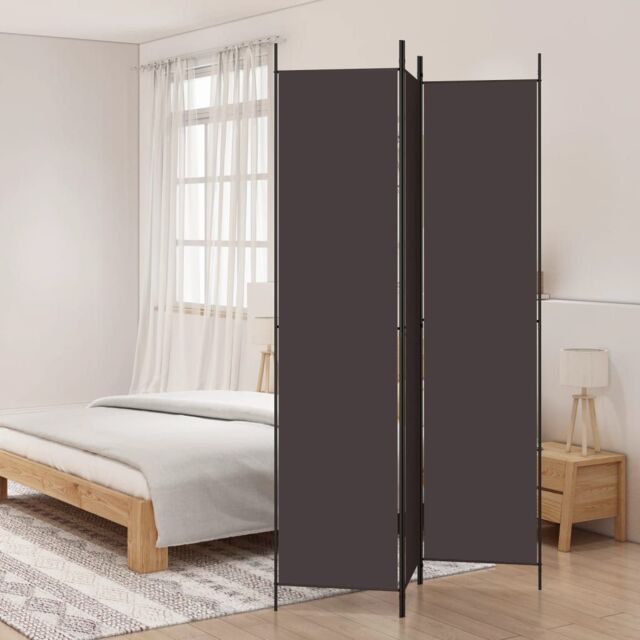 Berkfield Home 3-Panel Room Divider Brown 150x220 cm Fabric - image 1
