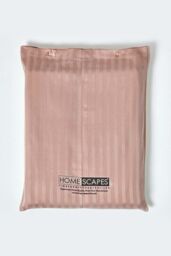 Homescapes Egyptian Cotton Satin Stripe Fitted Sheet 12 inch 330 Thread Count in Beige - Size: Single Fitted - thumbnail 5