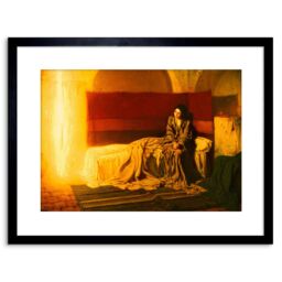 "Artery8 Wall Art Print Tanner The Annunciation Painting Artwork Framed 9X7 Inch in Black - Size: W7"" x H9""" - thumbnail 1