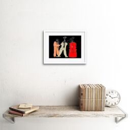 "Artery8 Wall Art Print Musicians Jazz Modern Art Framed 9x7 inch in White - Size: W7"" x H9""" - thumbnail 2