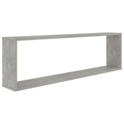 Berkfield Home Wall Cube Shelf 2 pcs Concrete Grey 100x15x30 cm Engineered Wood - Size: 100 x 15 x 30 cm - thumbnail 6