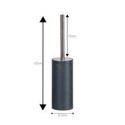 Showerdrape Alto White Toilet Brush & Holder in Grey - thumbnail 2