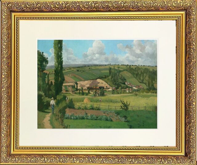 Frames & Mirrors 4U Landscape B1 Mounted & Framed Print in Gold Dahlia Frame 91 x 71 CM - Size: W91 CM x H71 CM - image 1