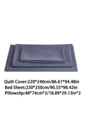 H&O Direct 4Pcs Simple Solid Color Brushed Flat Sheet Set for King-Bed in Grey - Size: King - thumbnail 6