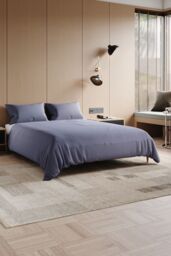 H&O Direct 4Pcs Simple Solid Color Brushed Flat Sheet Set for King-Bed in Grey - Size: King - thumbnail 2