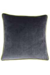 Furn Meridian Velvet Piped Cushion in Stone - Size: 55 cm x 55 cm