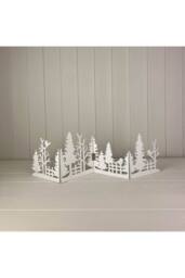 KDMD White Wooden Christmas Scene Display (18.5cm) - thumbnail 1