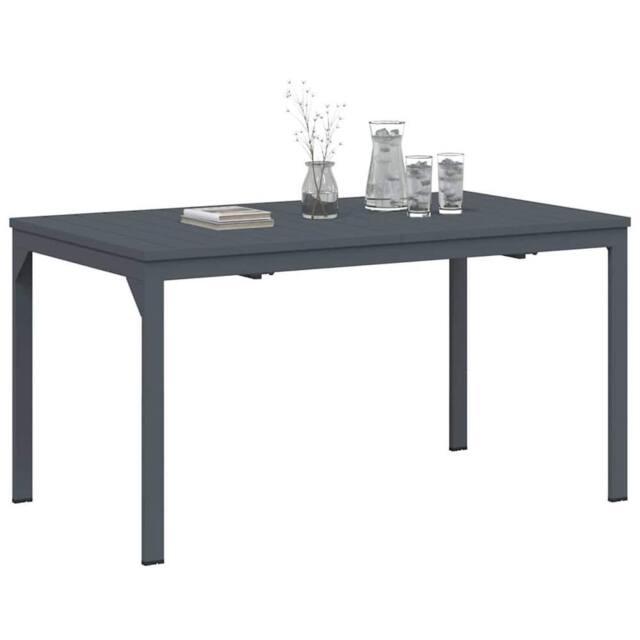 Berkfield Home Garden Table Dark Grey Aluminium Large Expandable Table Leaves - image 1
