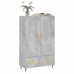 Berkfield Home Highboard Concrete Grey 69.5x31x115 cm Engineered Wood - thumbnail 3