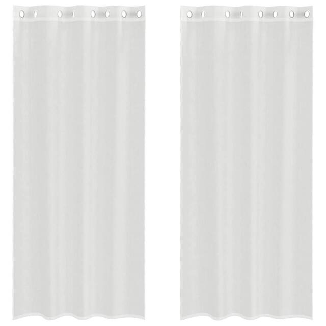 Berkfield Home Voile Curtains with Grommets 2 pcs White - image 1