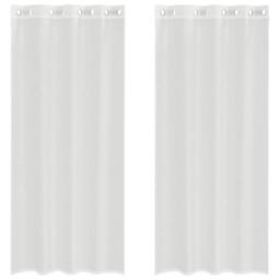 Berkfield Home Voile Curtains with Grommets 2 pcs White - thumbnail 1