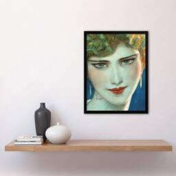 Artery8 Face of Blonde Woman with Earrings W T Benda Framed Wall Art Print - Size: A4 - thumbnail 4