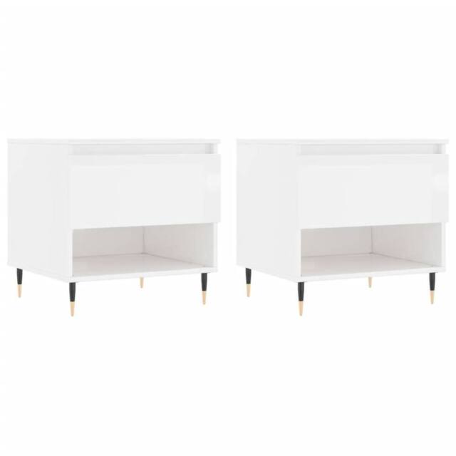 Berkfield Home Coffee Tables 2 pcs High Gloss White 50x46x50 cm Engineered Wood - Size: 50 x 46 x 50 cm - image 1