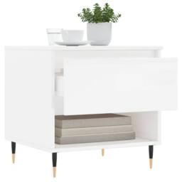 Berkfield Home Coffee Tables 2 pcs High Gloss White 50x46x50 cm Engineered Wood - Size: 50 x 46 x 50 cm - thumbnail 4