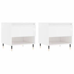 Berkfield Home Coffee Tables 2 pcs High Gloss White 50x46x50 cm Engineered Wood - Size: 50 x 46 x 50 cm - thumbnail 1