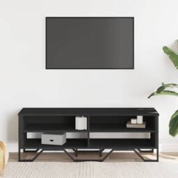 Berkfield Home TV Cabinet Black 122x34x41 cm Engineered Wood - Size: 122 x 34 x 41 cm - thumbnail 3