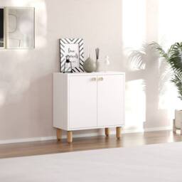 CALICOSY Small 2-Door Sideboard With Solid Beech Legs, 72 Cm Wide - LINA in White - thumbnail 4