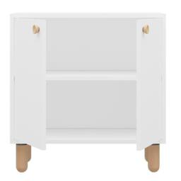 CALICOSY Small 2-Door Sideboard With Solid Beech Legs, 72 Cm Wide - LINA in White - thumbnail 3