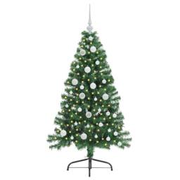 Berkfield Home Beautiful Artificial Pre-lit Christmas Tree Green 120 cm PVC - thumbnail 1