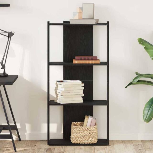 Berkfield Home Beautiful Bookcase 3-Tier Black 60x30x120 cm Engineered Wood - Size: 60 x 30 x 120 cm - image 1