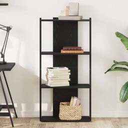 Berkfield Home Beautiful Bookcase 3-Tier Black 60x30x120 cm Engineered Wood - Size: 60 x 30 x 120 cm - thumbnail 1